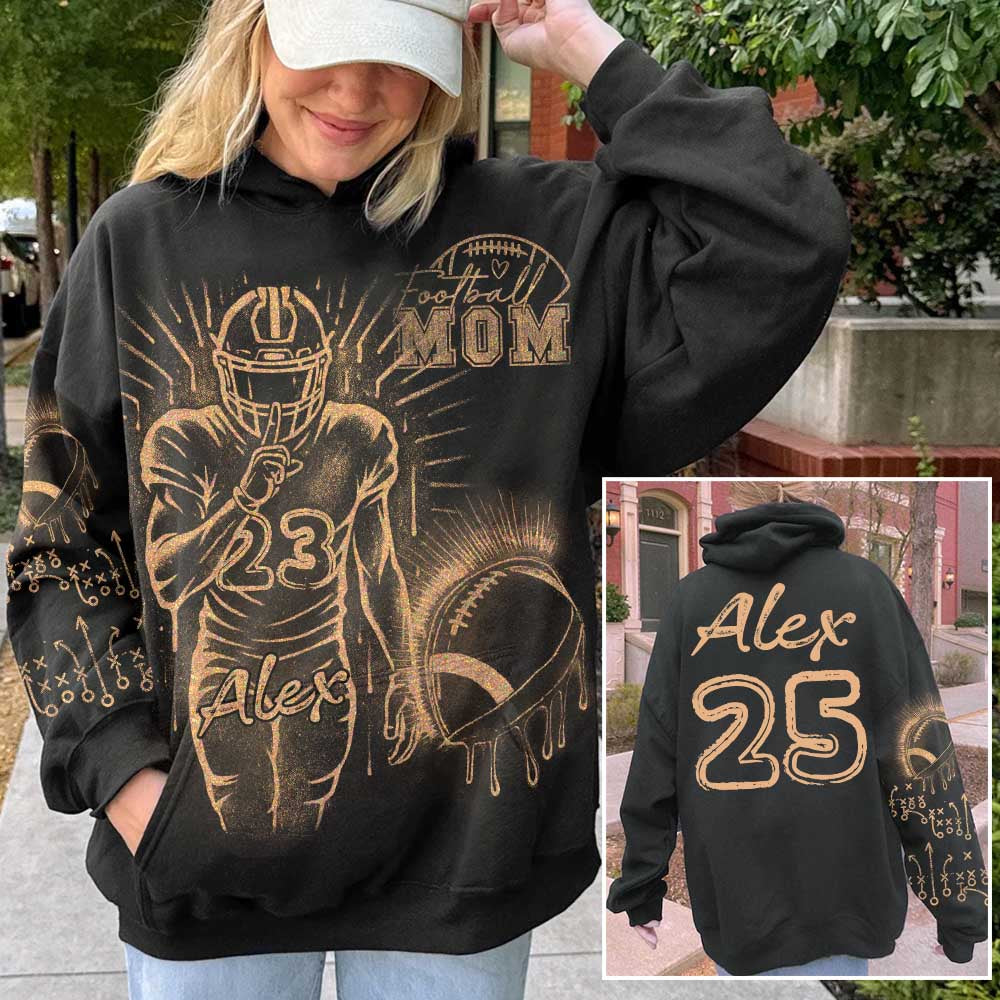Personalized Bleach Style Football Shirt For Football Mom