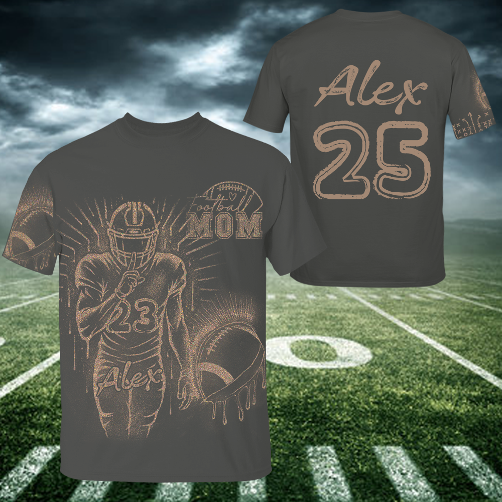 Personalized Bleach Style Football Shirt For Football Mom