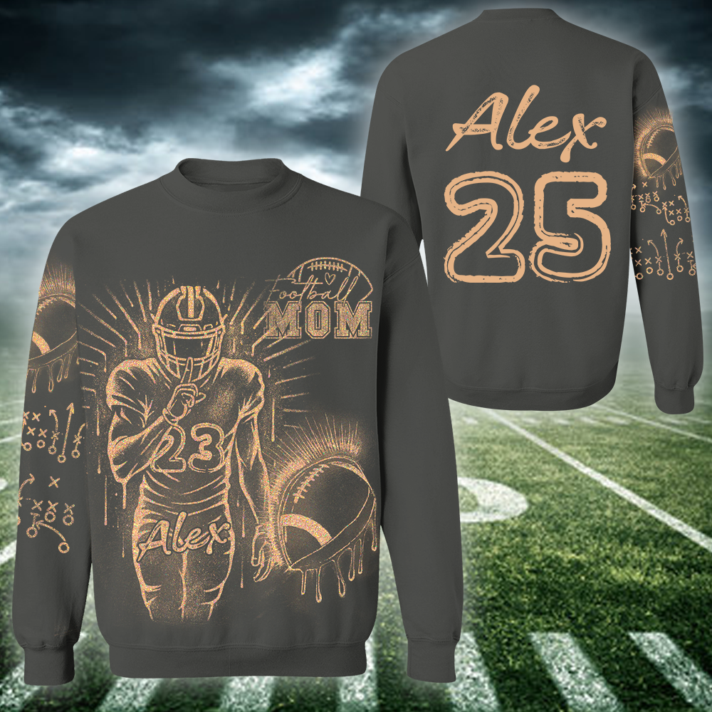 Personalized Bleach Style Football Shirt For Football Mom