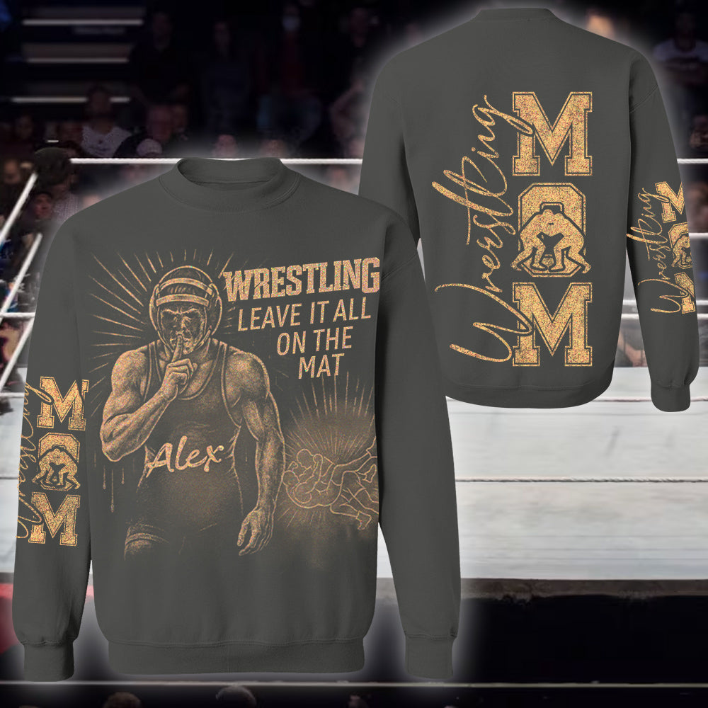 Wrestling Leave It All On The Mat Personalized Bleach Style Wrestling Player Shirt For Sport Wrestling Mom Leave It All On The Mat Wrestling Tu24 Li29