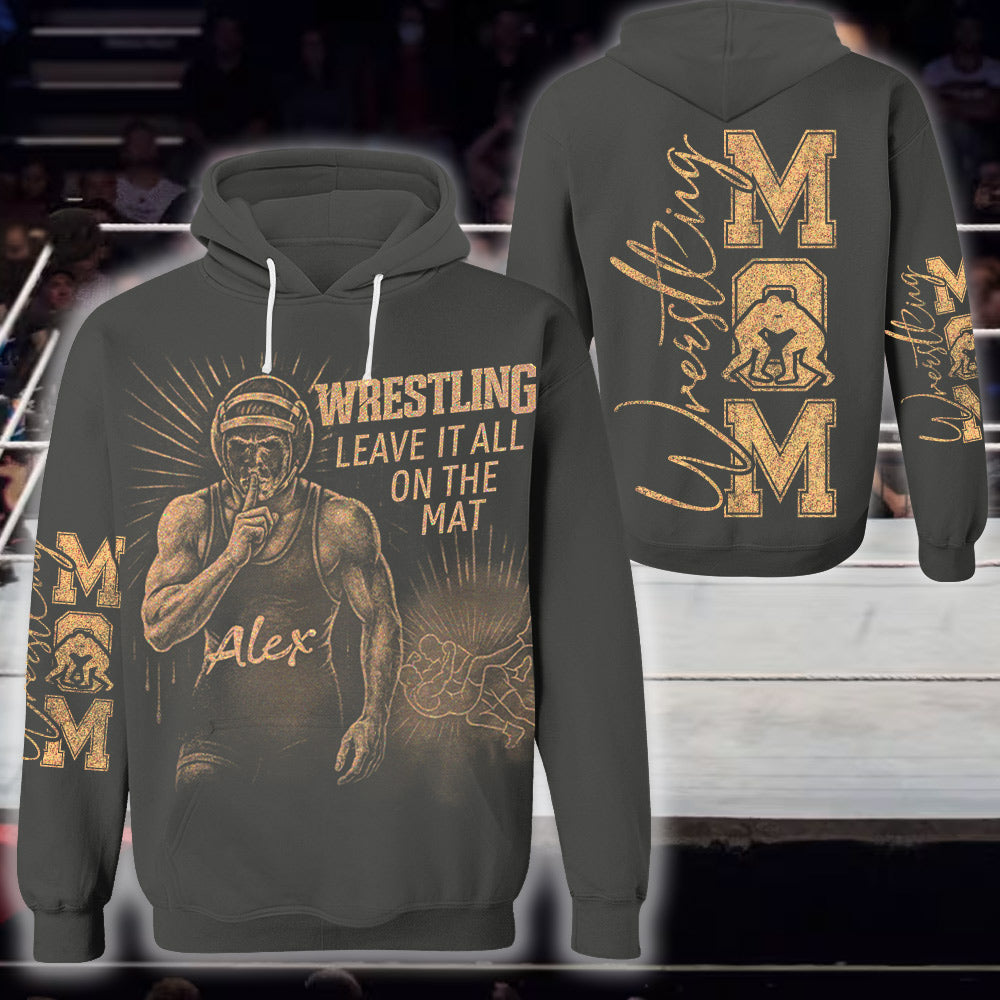 Wrestling Leave It All On The Mat Personalized Bleach Style Wrestling Player Shirt For Sport Wrestling Mom Leave It All On The Mat Wrestling Tu24 Li29