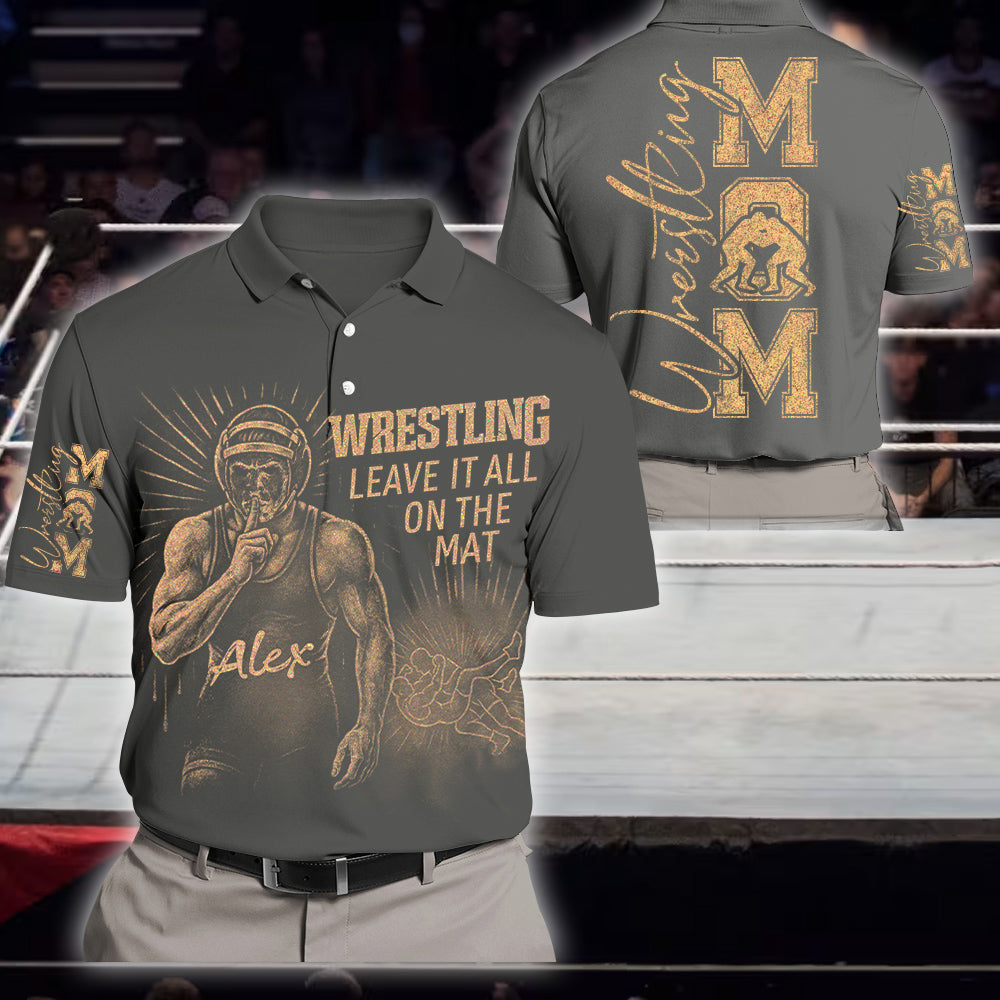 Wrestling Leave It All On The Mat Personalized Bleach Style Wrestling Player Shirt For Sport Wrestling Mom Leave It All On The Mat Wrestling Tu24 Li29