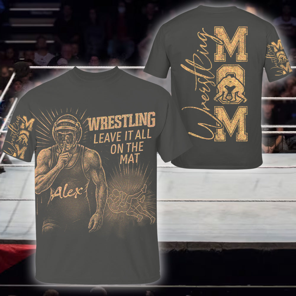 Wrestling Leave It All On The Mat Personalized Bleach Style Wrestling Player Shirt For Sport Wrestling Mom Leave It All On The Mat Wrestling Tu24 Li29