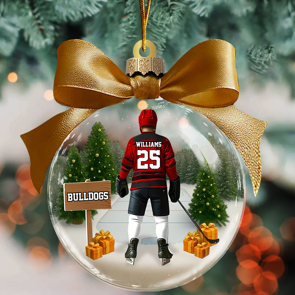Hockey Player - Personalized Christmas Acrylic Ornament Gift For Hockey Lovers Tu24 Li29