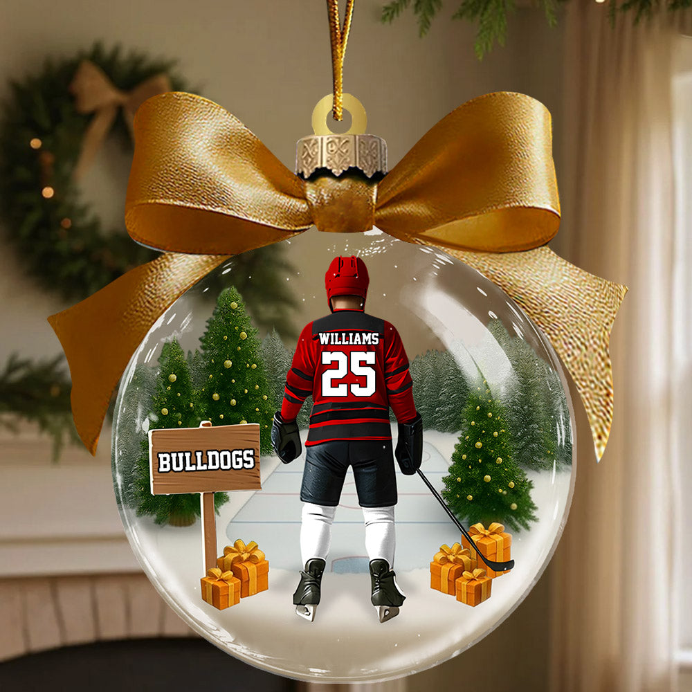 Hockey Player - Personalized Christmas Acrylic Ornament Gift For Hockey Lovers Tu24 Li29