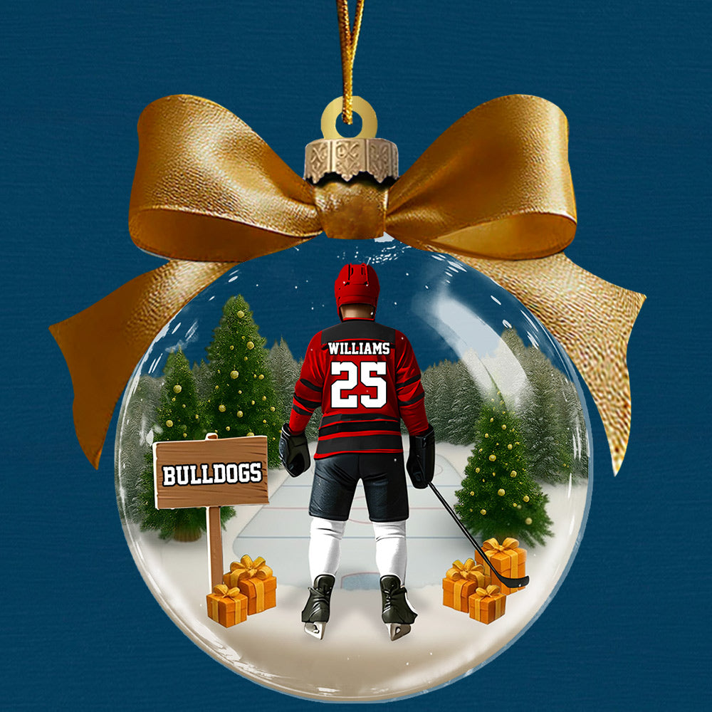 Hockey Player - Personalized Christmas Acrylic Ornament Gift For Hockey Lovers Tu24 Li29