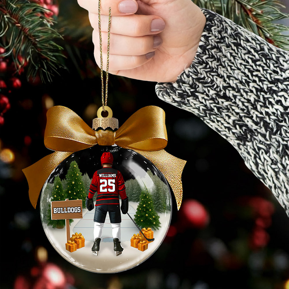 Hockey Player - Personalized Christmas Acrylic Ornament Gift For Hockey Lovers Tu24 Li29