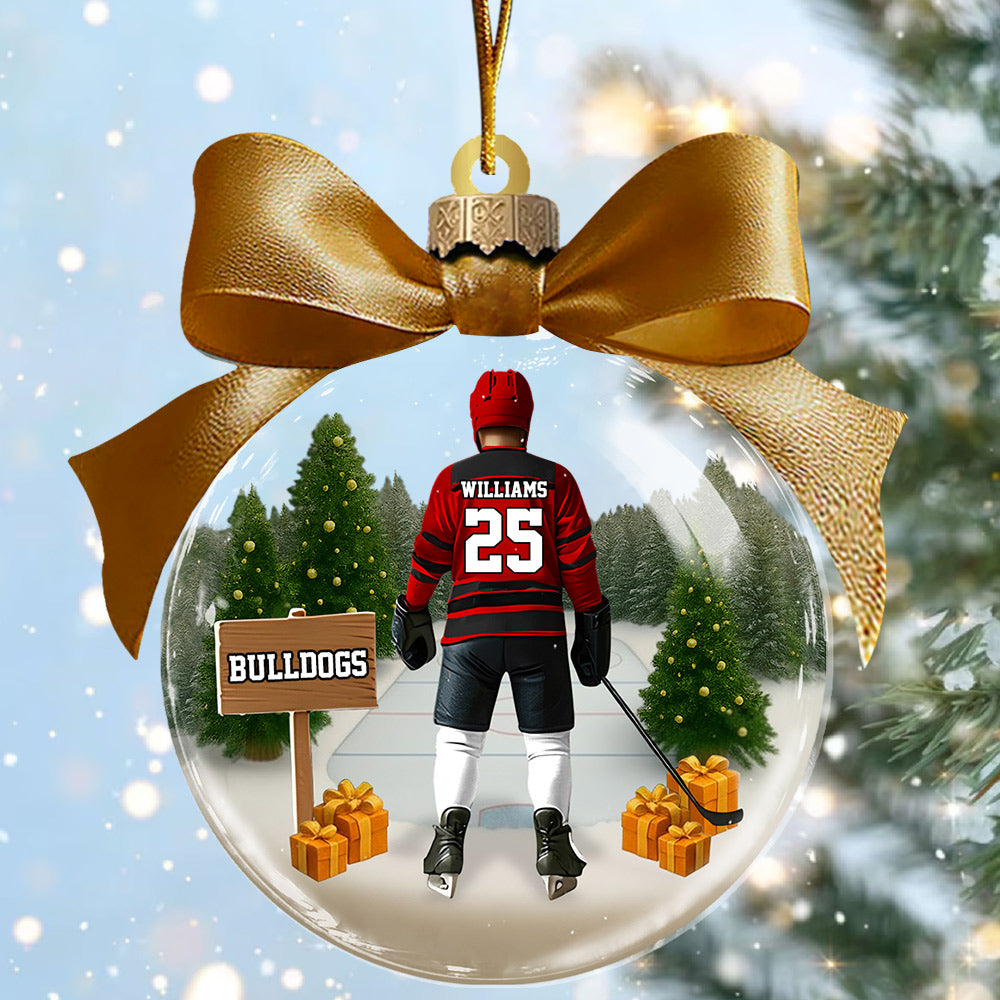 Hockey Player - Personalized Christmas Acrylic Ornament Gift For Hockey Lovers Tu24 Li29