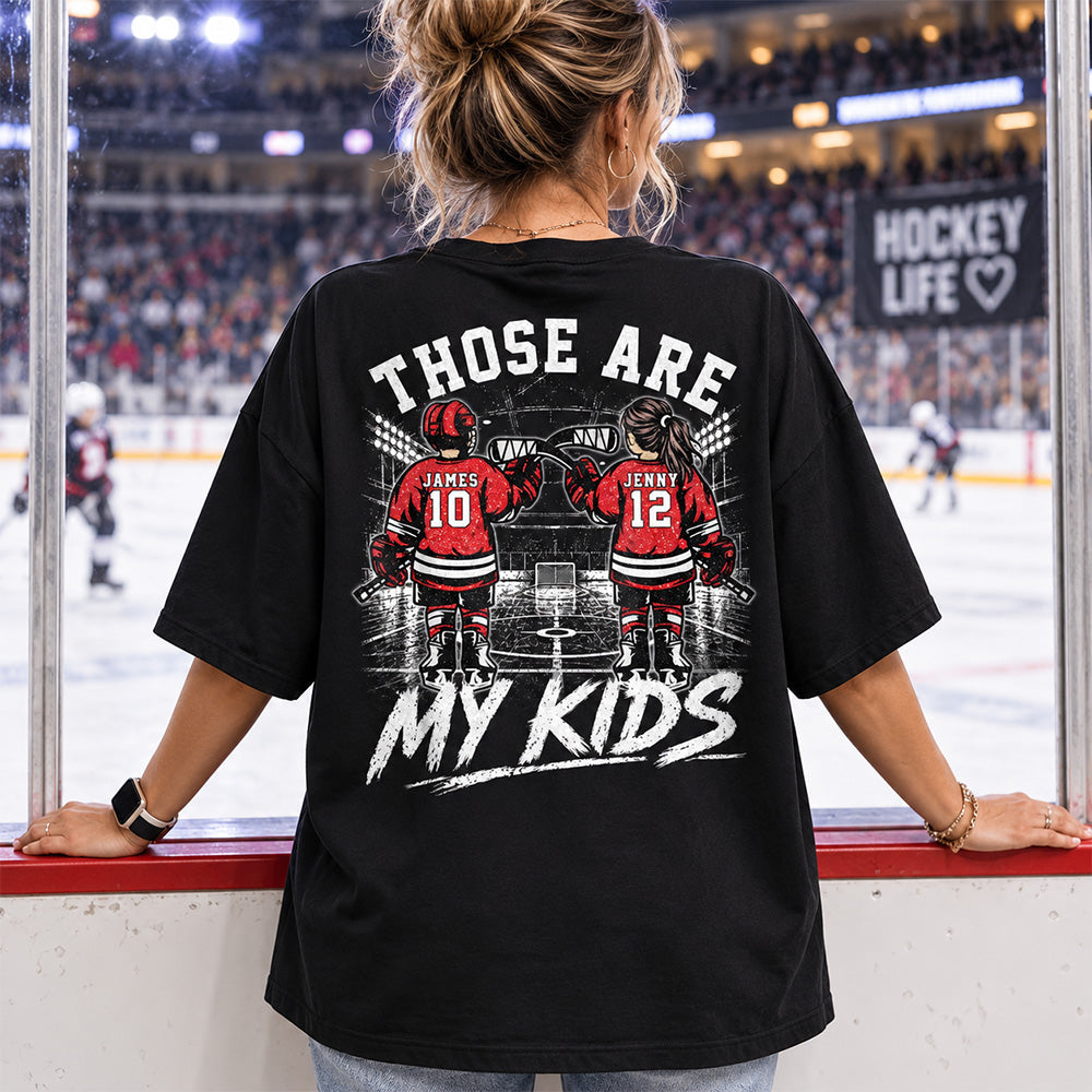 Personalized  Ice Hockey Mom Shirt, Custom Those Are My Boys T-Shirt, Team Name & Player Number Tee, Ice Hockey Mom Gift Na02 Hv01