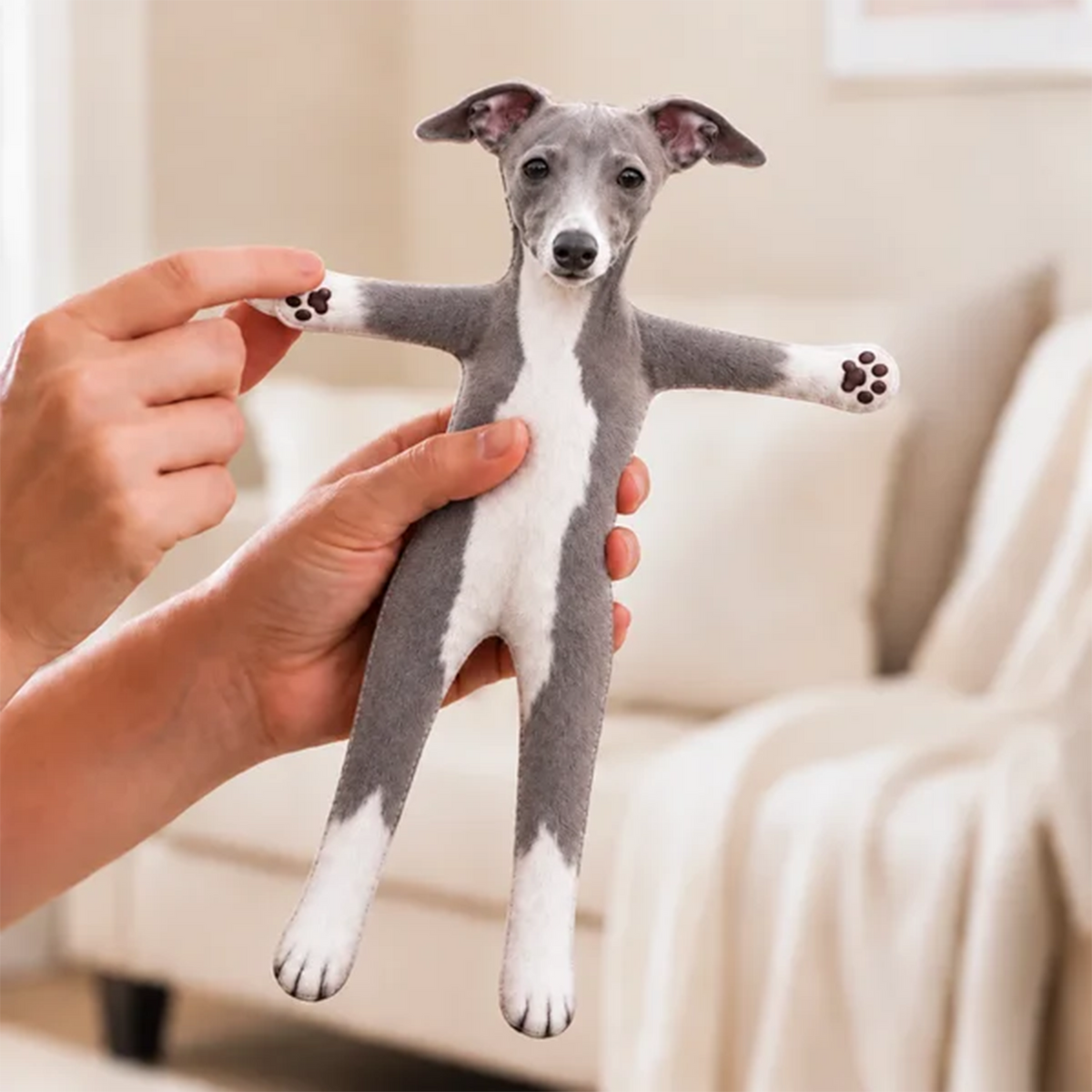 Personalized Greyhound Photo Pet Squishy Toy Poseable Plush Doll, Funny Gift For Dog Mom, Dad, Pet Lover T1807 T24 TL06