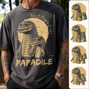 Best Dad Ever -Personalized Dad Crocodile Shirt with Custom Kids Names, Funny Grandpa Family T Shirt for Dad Papa Na02 Hv01