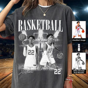 Basketball Gameday Vintage Shirt, Washed Tee Retro Bootleg Shirt For Basketball Players Tu24 Hv01