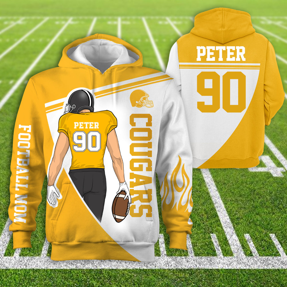 Personalzied American Football American Football Custom Player All Over Print Hoodie Shirt K1702