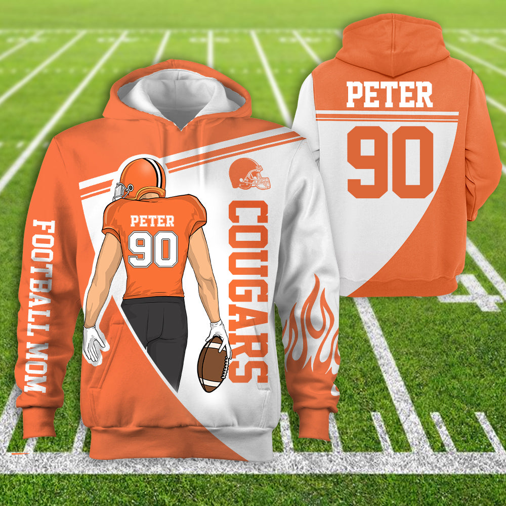 Personalzied American Football American Football Custom Player All Over Print Hoodie Shirt K1702