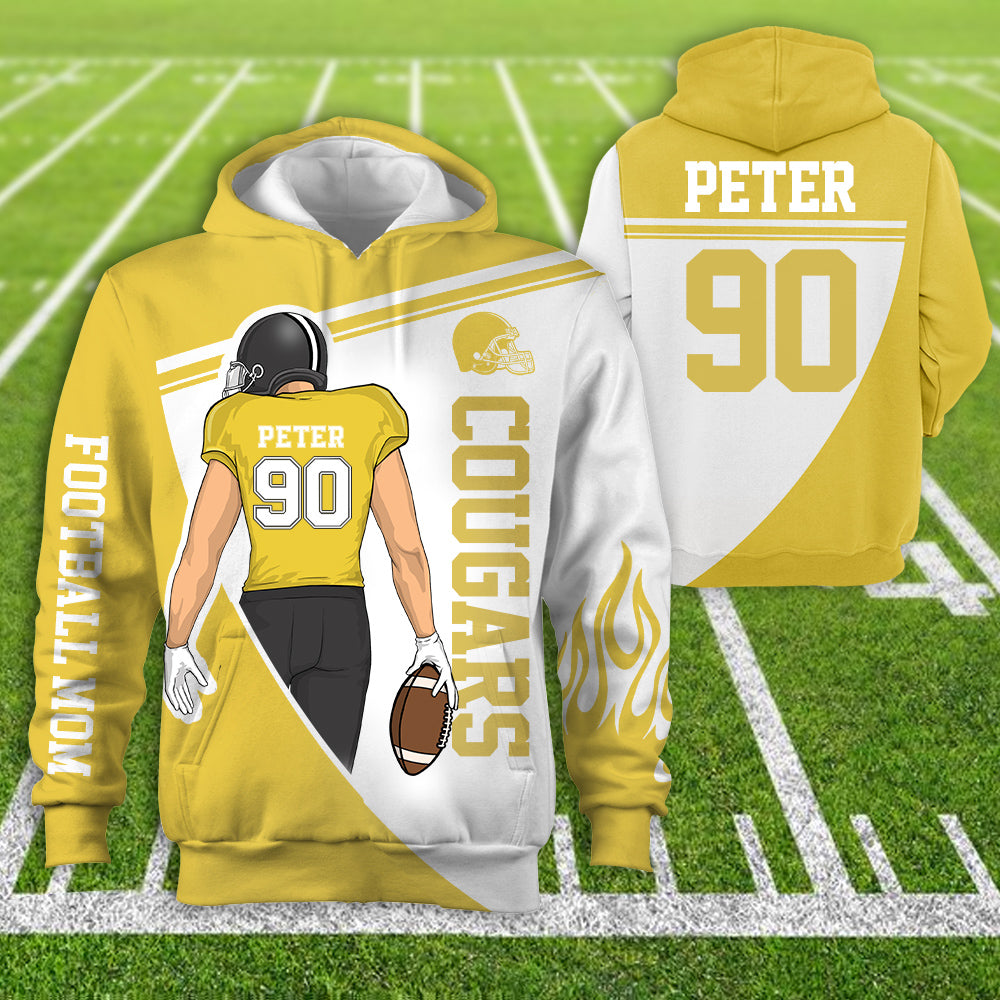 Personalzied American Football American Football Custom Player All Over Print Hoodie Shirt K1702