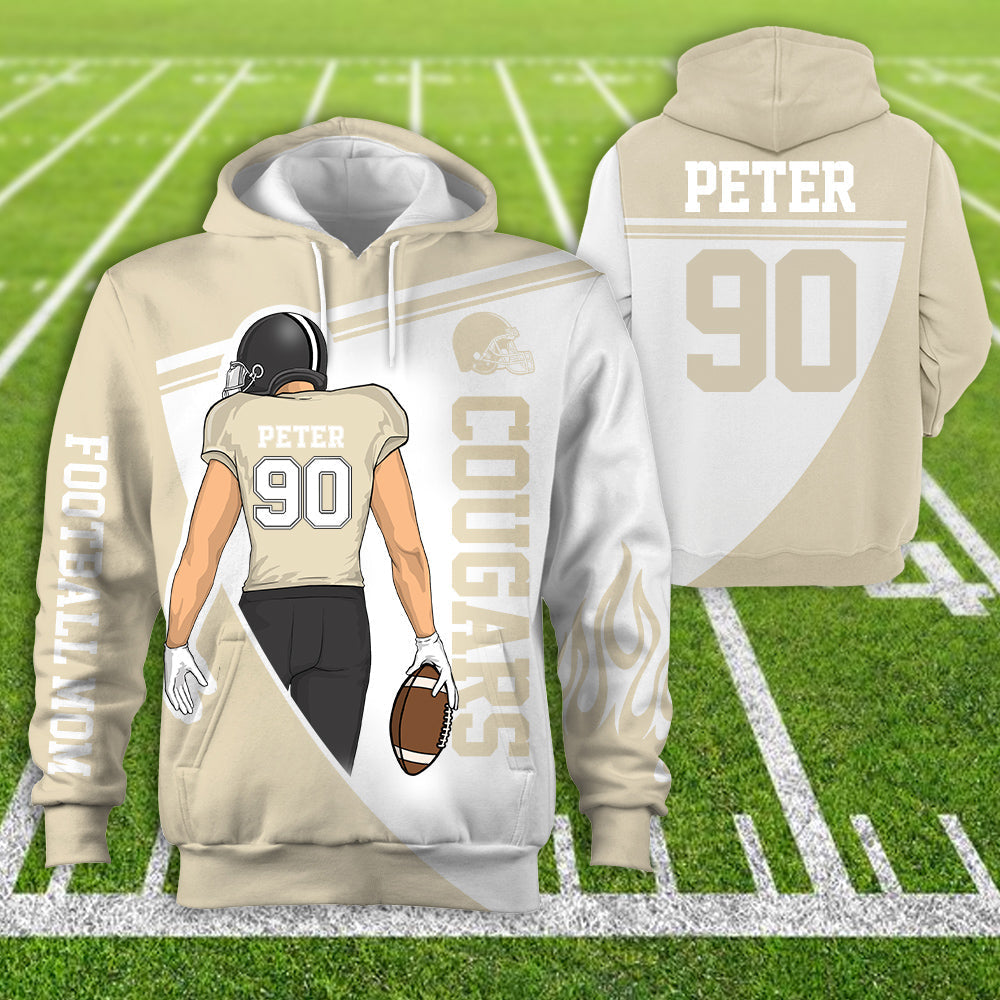 Personalzied American Football American Football Custom Player All Over Print Hoodie Shirt K1702
