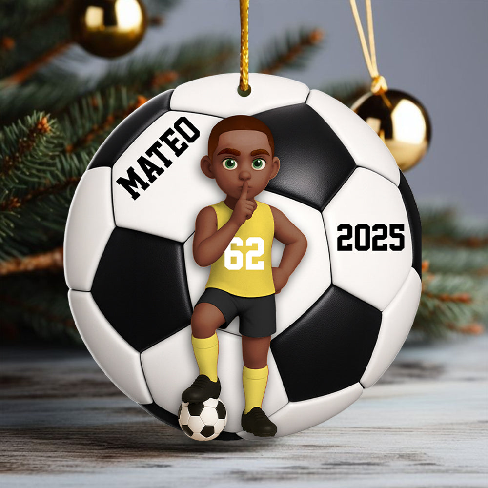 Personalized Soccer Player Ornament, Gift For Sport Lover, Soccer Team Gift, Soccer Senior Christmas Gift, Sport Fan Ornament Hv01