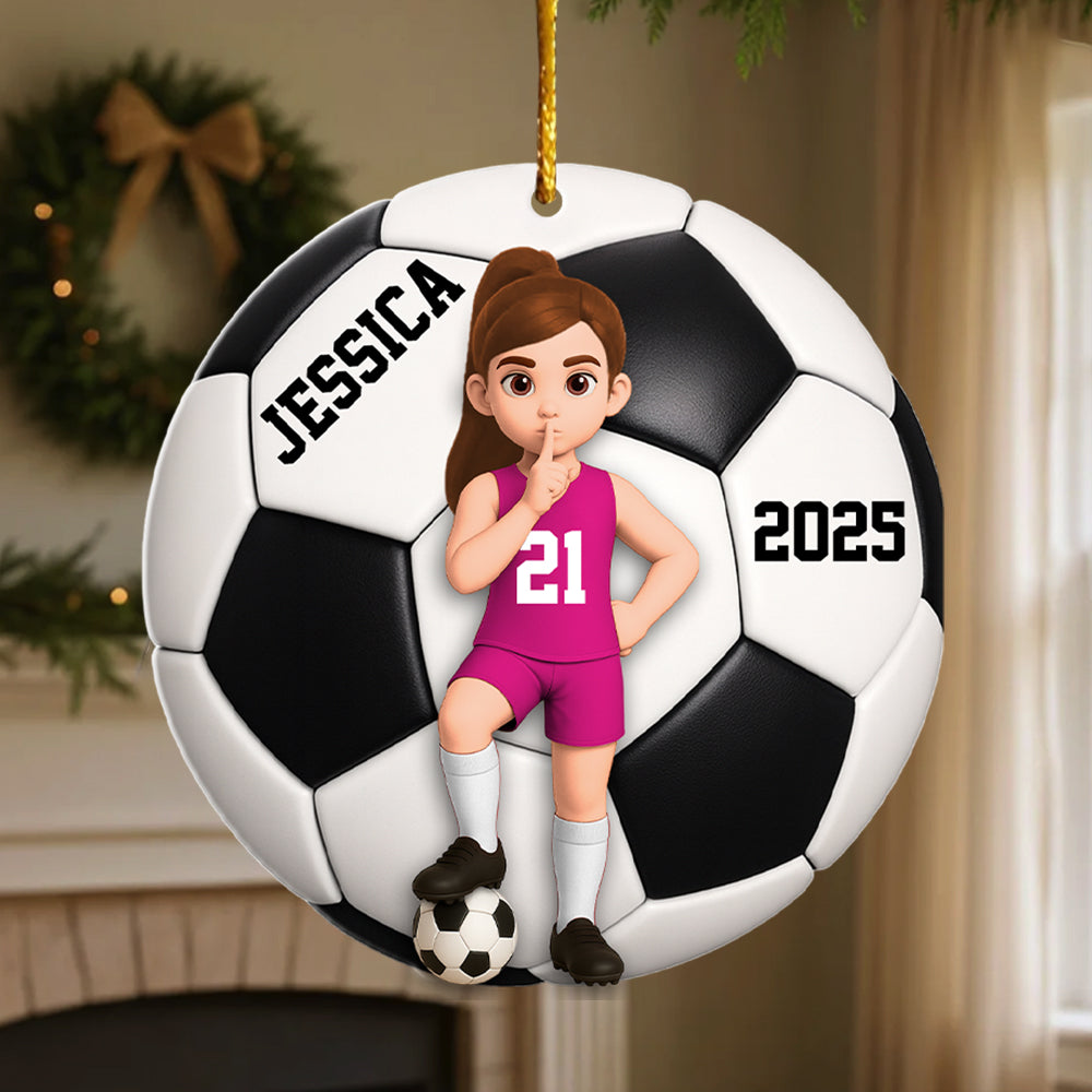 Personalized Soccer Player Ornament, Gift For Sport Lover, Soccer Team Gift, Soccer Senior Christmas Gift, Sport Fan Ornament Hv01