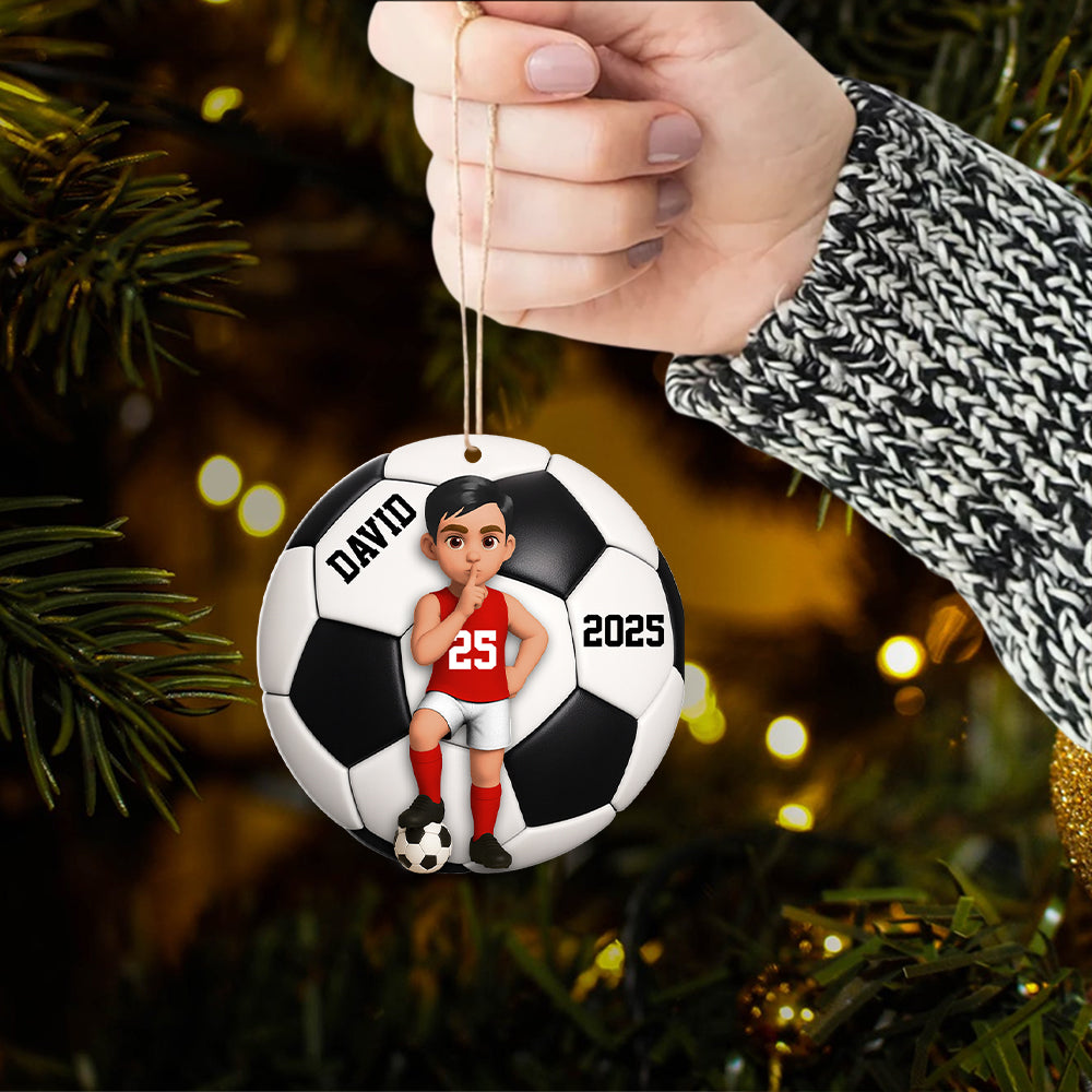 Personalized Soccer Player Ornament, Gift For Sport Lover, Soccer Team Gift, Soccer Senior Christmas Gift, Sport Fan Ornament Hv01