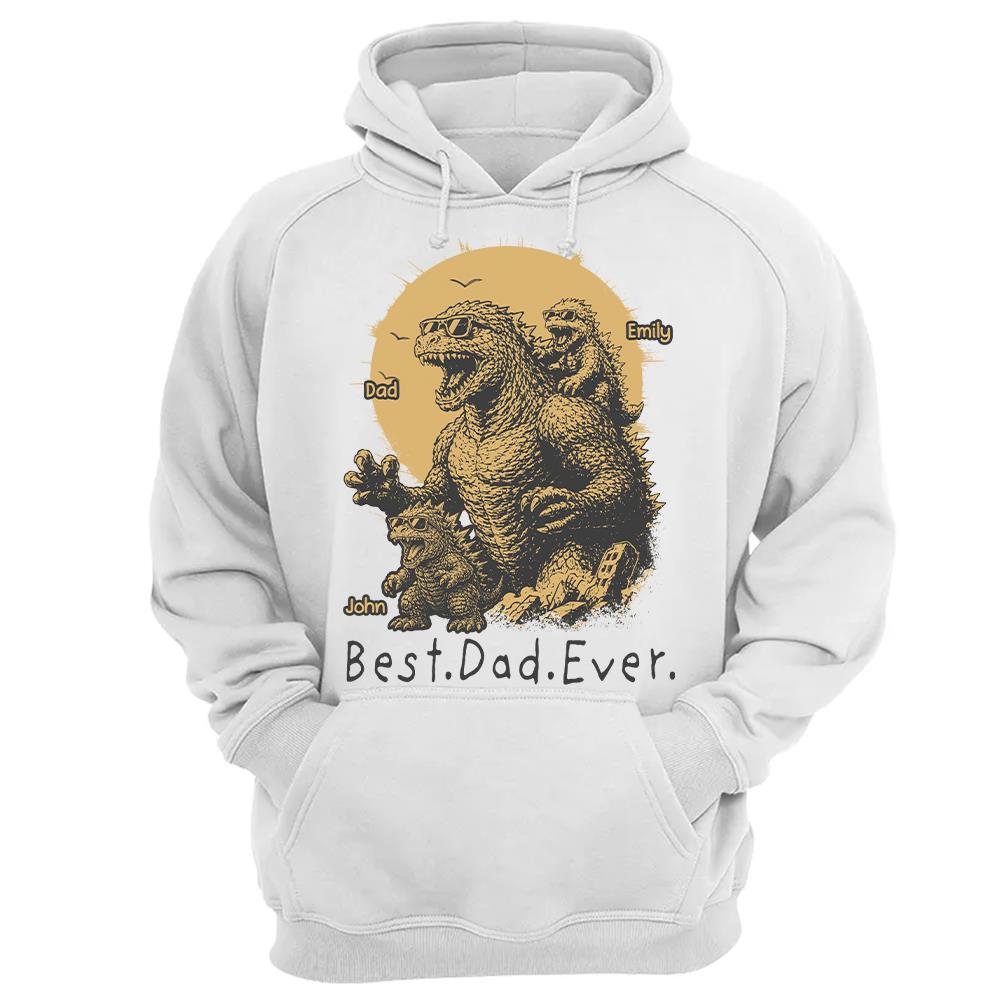 Personalized Best Dad Ever Dadzilla T-Shirt Father Day Gifts for Dad Funny Papa Tshirt Cool Daddy Dinosaur Tee Vr2