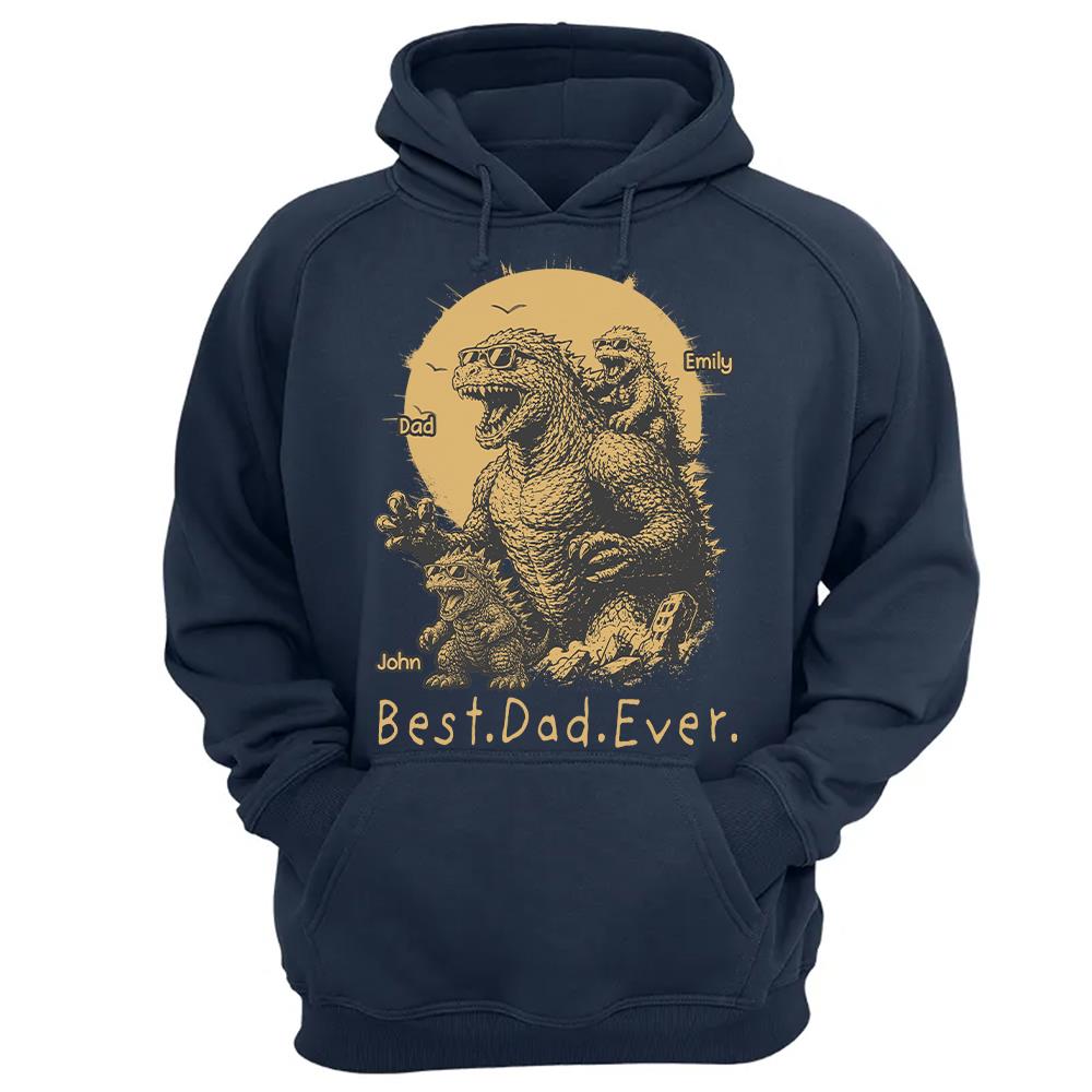 Personalized Best Dad Ever Dadzilla T-Shirt Father Day Gifts for Dad Funny Papa Tshirt Cool Daddy Dinosaur Tee Vr2