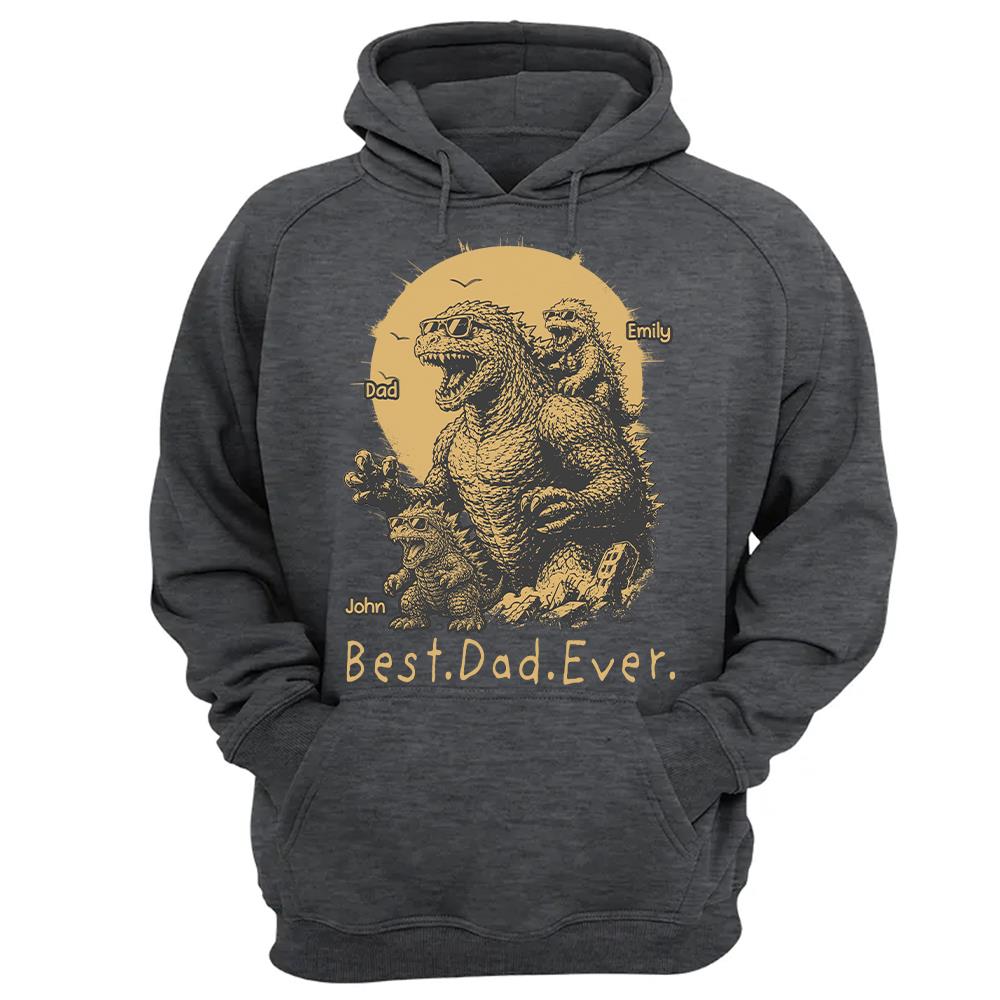 Personalized Best Dad Ever Dadzilla T-Shirt Father Day Gifts for Dad Funny Papa Tshirt Cool Daddy Dinosaur Tee Vr2
