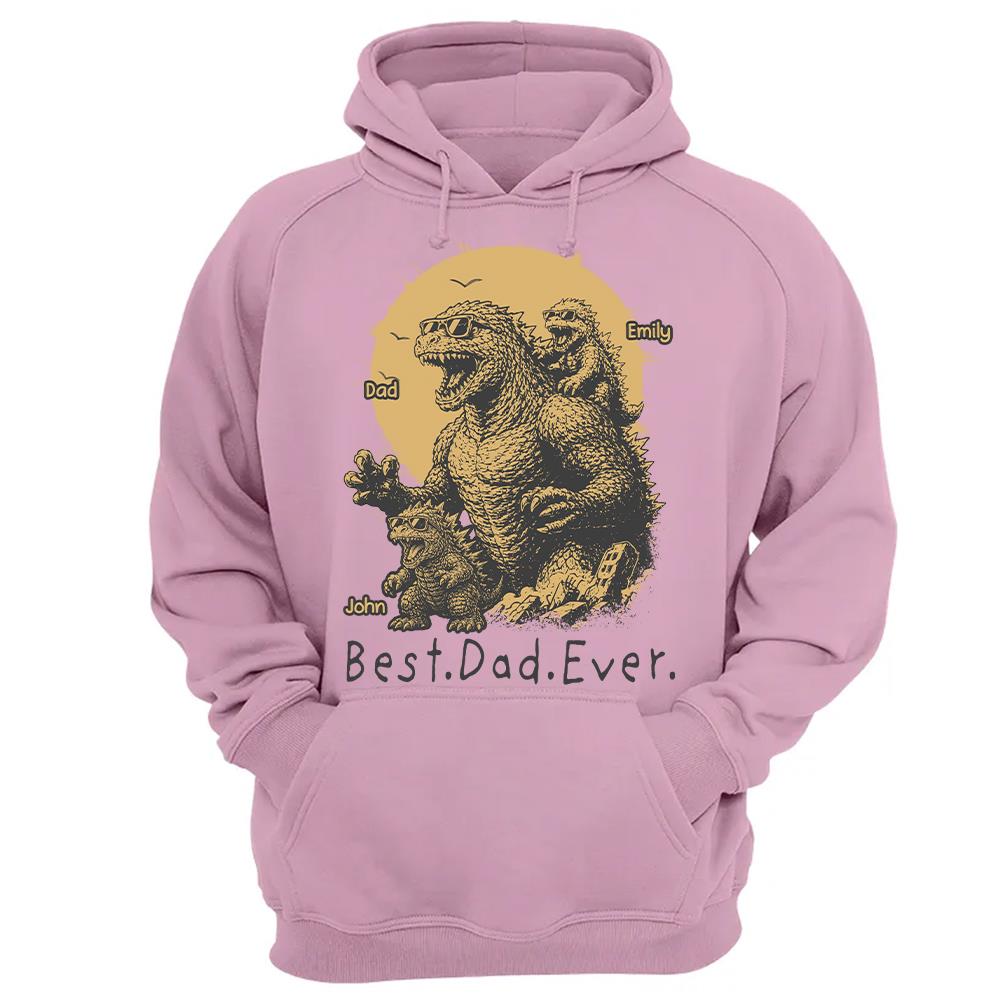 Personalized Best Dad Ever Dadzilla T-Shirt Father Day Gifts for Dad Funny Papa Tshirt Cool Daddy Dinosaur Tee Vr2