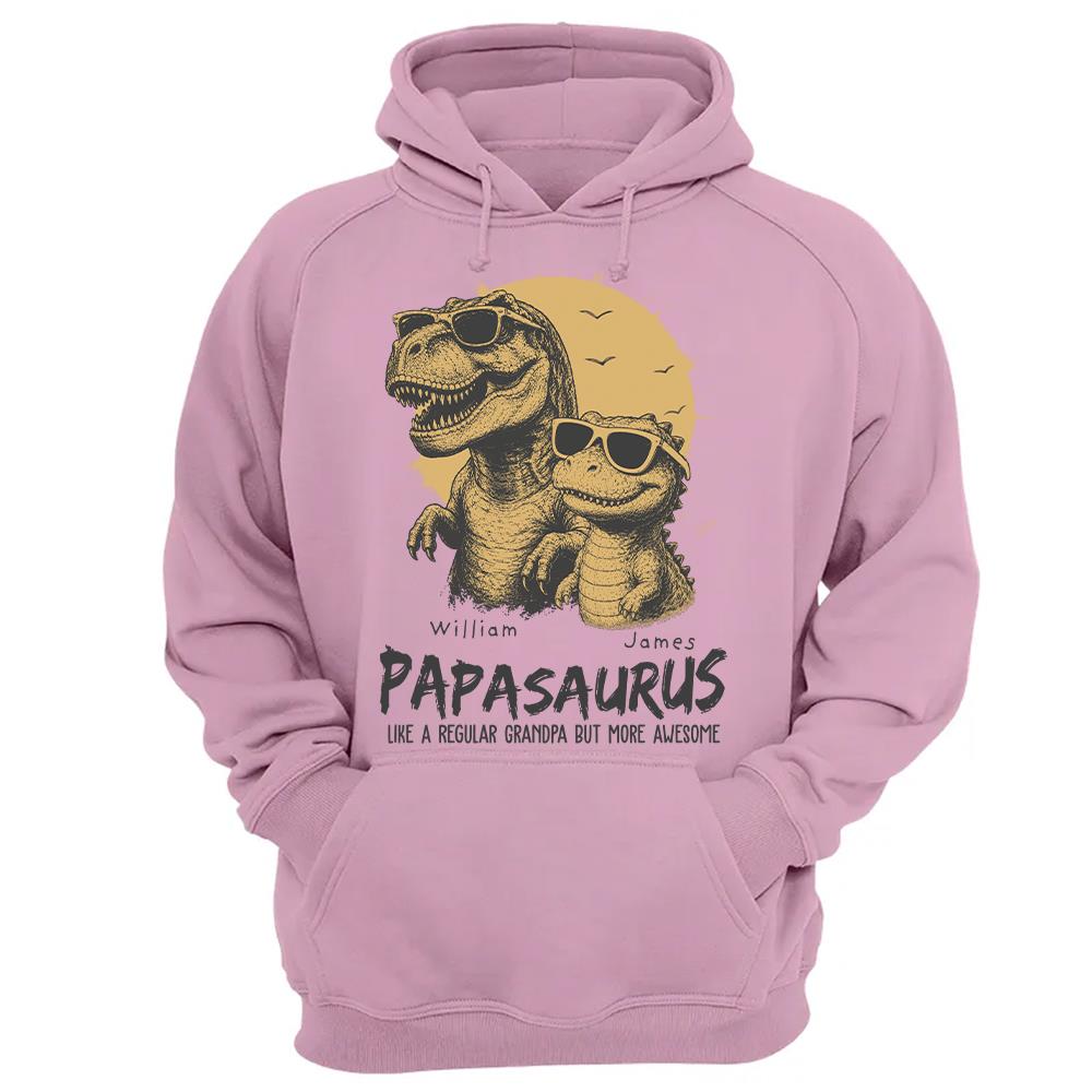 Personalized Grandpasaurus Shirt with Custom Kids Names, Funny Grandpa Family T Shirt for Papa Daddy, Father's Day Birthday Gift Hv01