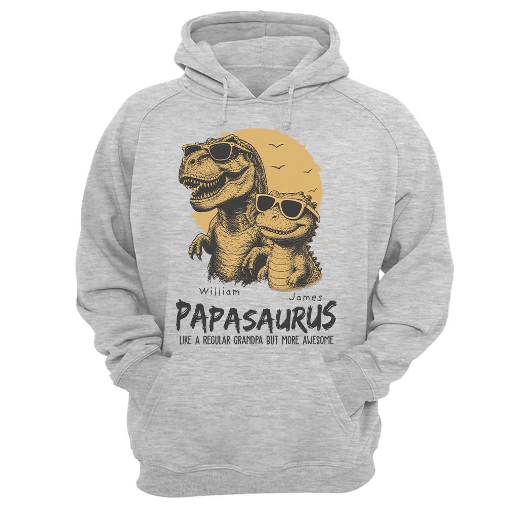 Personalized Grandpasaurus Shirt with Custom Kids Names, Funny Grandpa Family T Shirt for Papa Daddy, Father's Day Birthday Gift Hv01