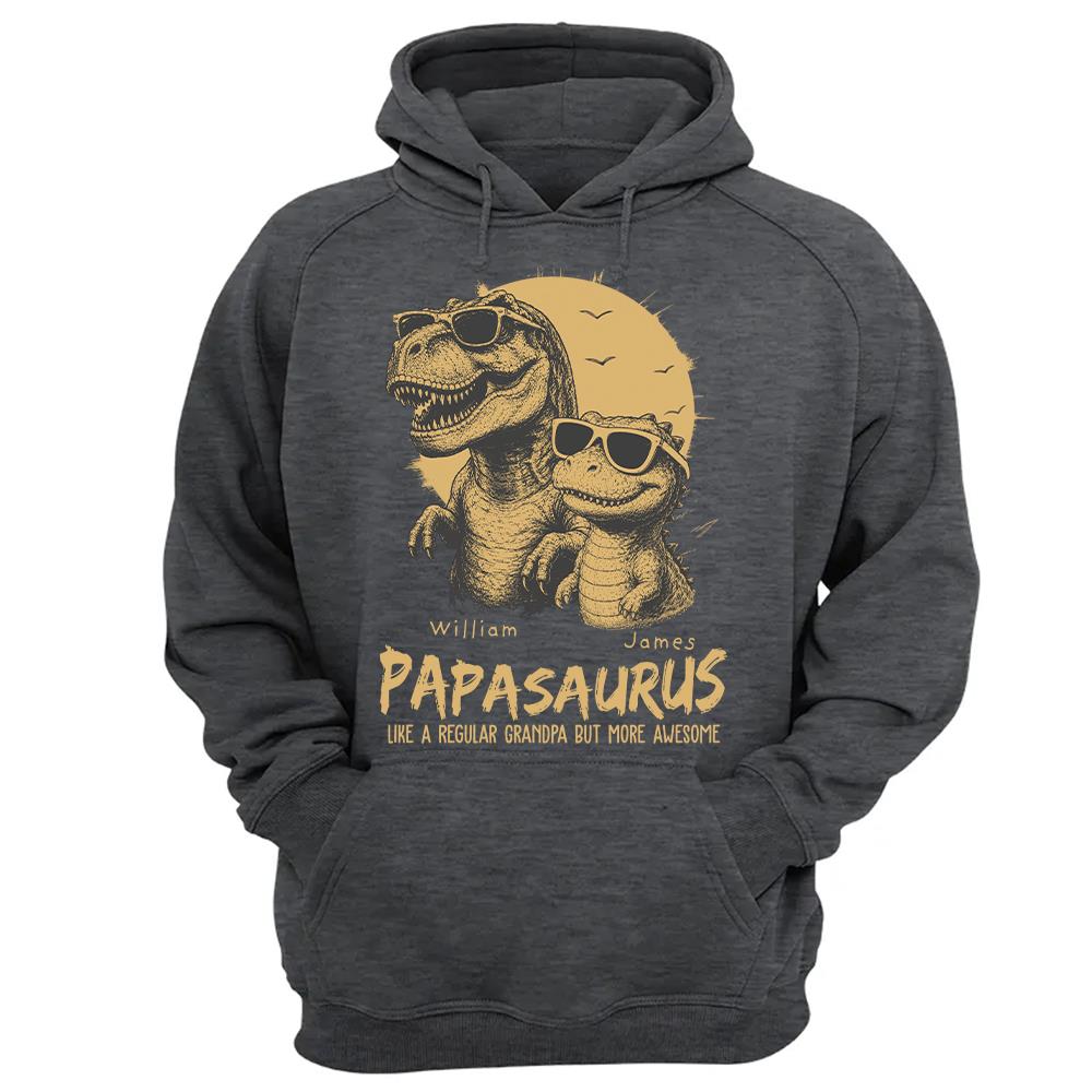 Personalized Grandpasaurus Shirt with Custom Kids Names, Funny Grandpa Family T Shirt for Papa Daddy, Father's Day Birthday Gift Hv01