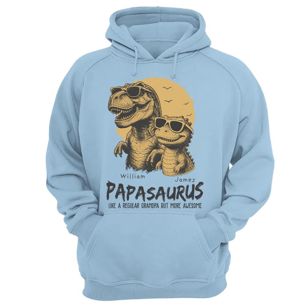 Personalized Grandpasaurus Shirt with Custom Kids Names, Funny Grandpa Family T Shirt for Papa Daddy, Father's Day Birthday Gift Hv01