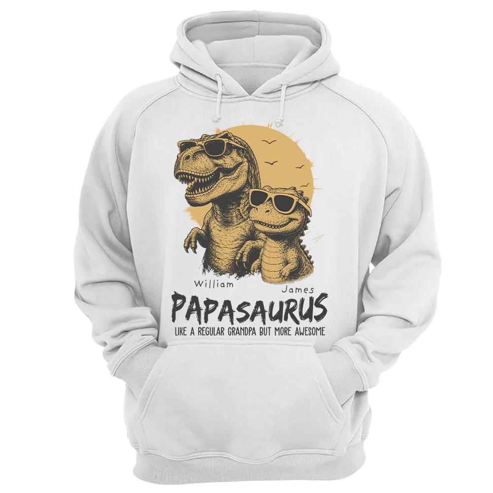 Personalized Grandpasaurus Shirt with Custom Kids Names, Funny Grandpa Family T Shirt for Papa Daddy, Father's Day Birthday Gift Hv01