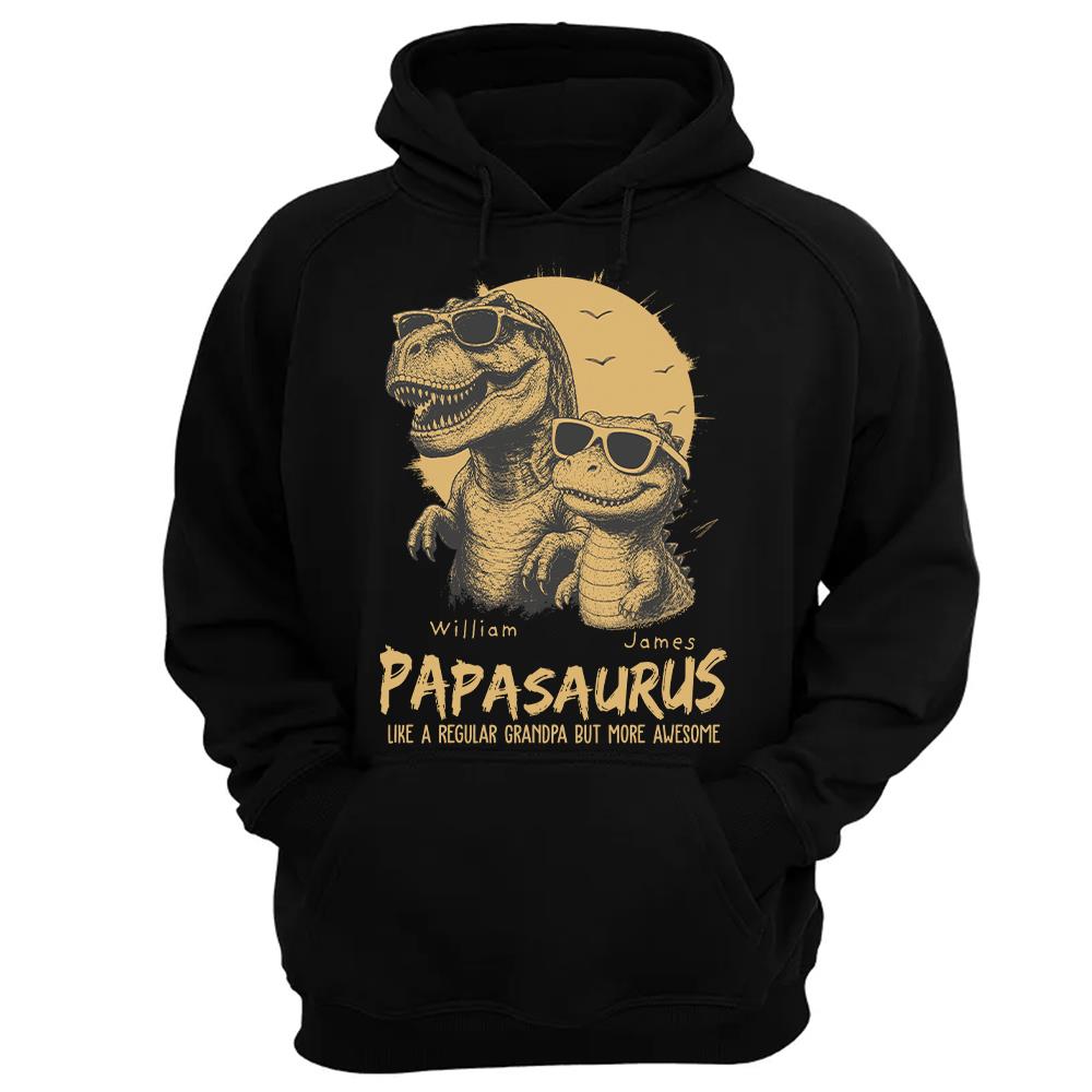 Personalized Grandpasaurus Shirt with Custom Kids Names, Funny Grandpa Family T Shirt for Papa Daddy, Father's Day Birthday Gift Hv01