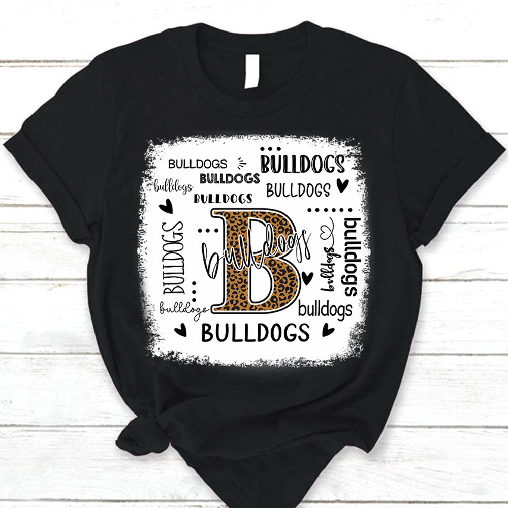 Personalized Bulldogs Leopard Custom Name T-Shirt Teacher Appreciation Gift Ph99 Nh00