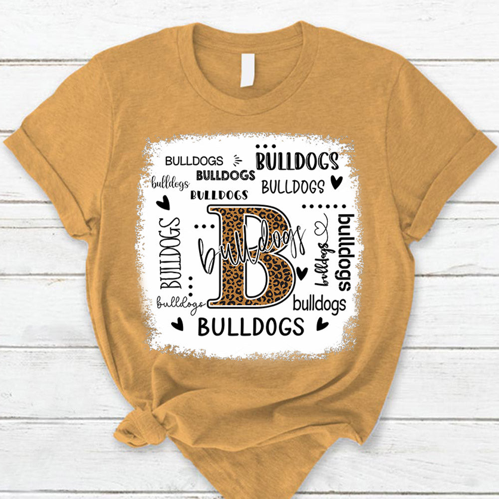 Personalized Bulldogs Leopard Custom Name T-Shirt Teacher Appreciation Gift Ph99 Nh00
