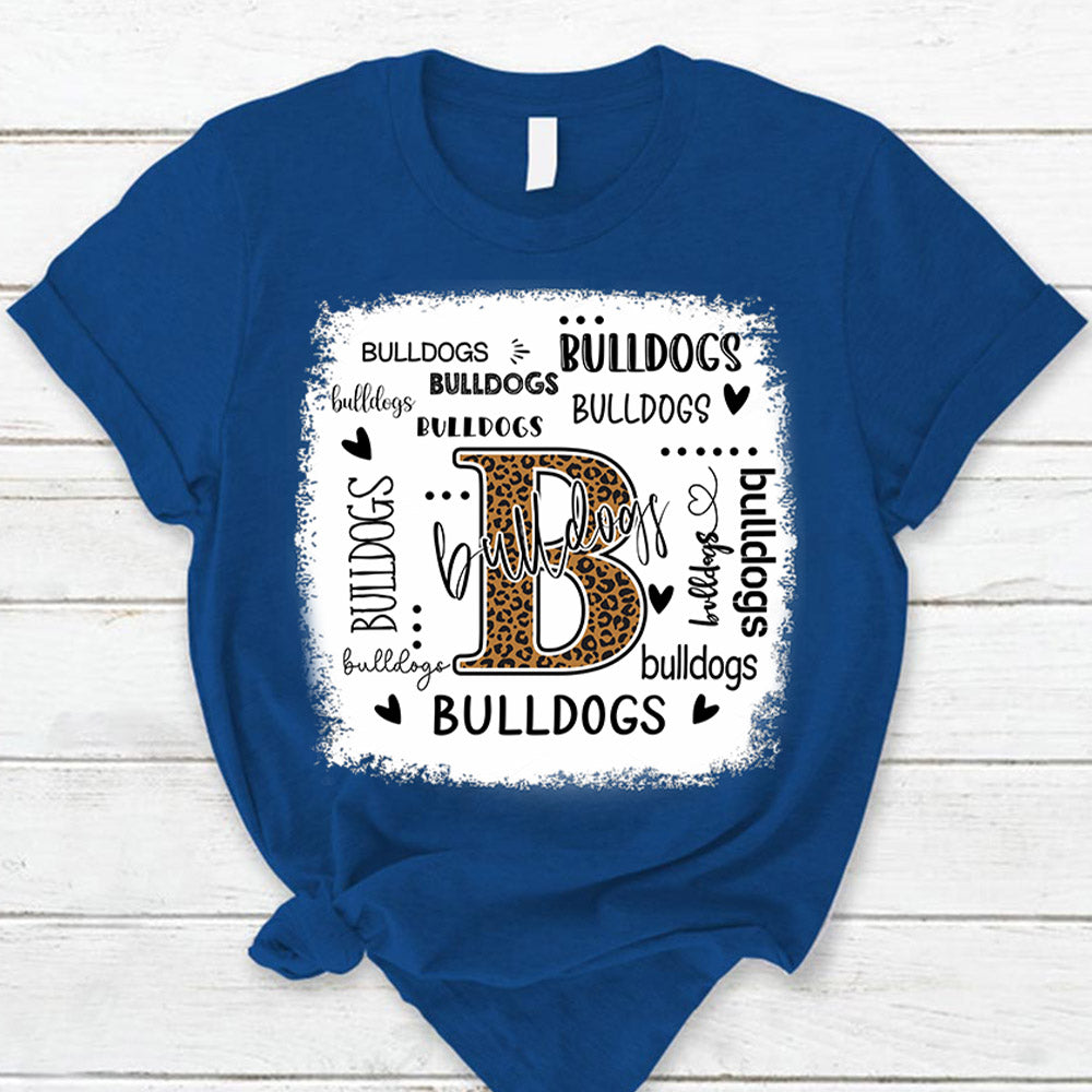 Personalized Bulldogs Leopard Custom Name T-Shirt Teacher Appreciation Gift Ph99 Nh00