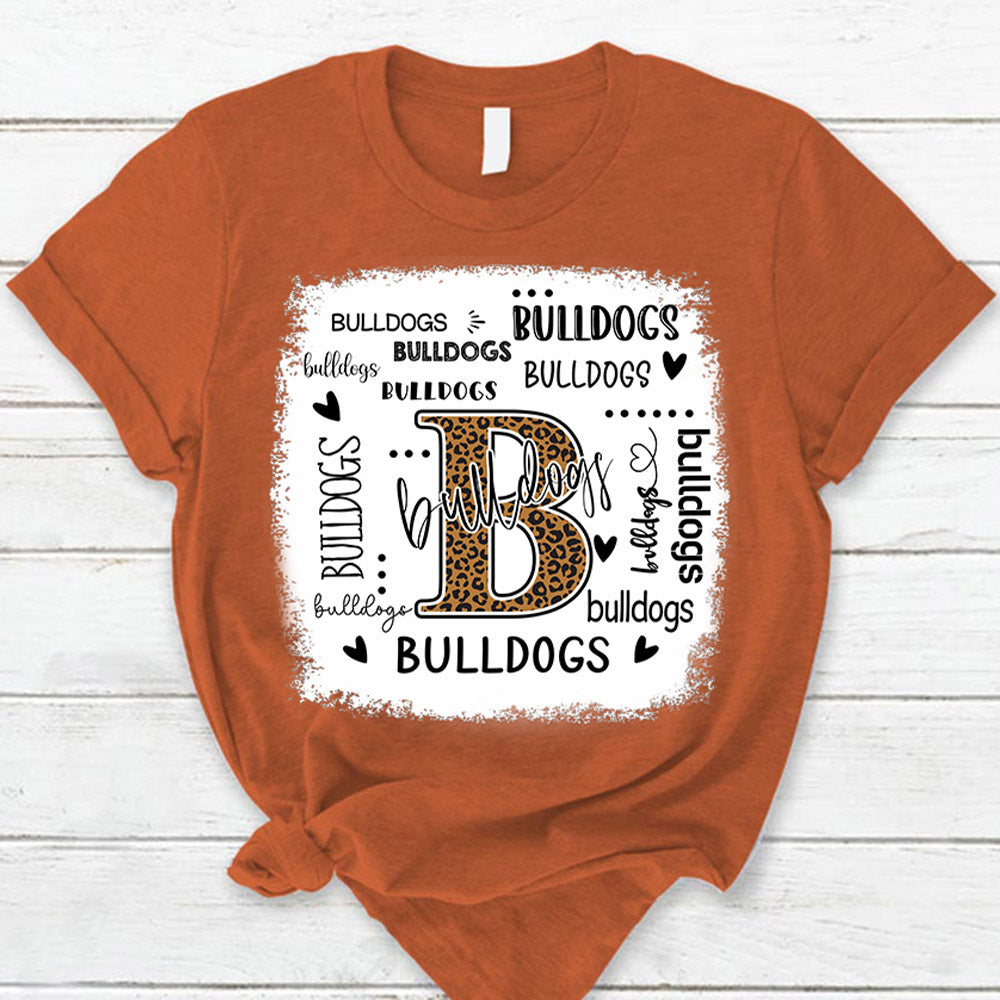 Personalized Bulldogs Leopard Custom Name T-Shirt Teacher Appreciation Gift Ph99 Nh00