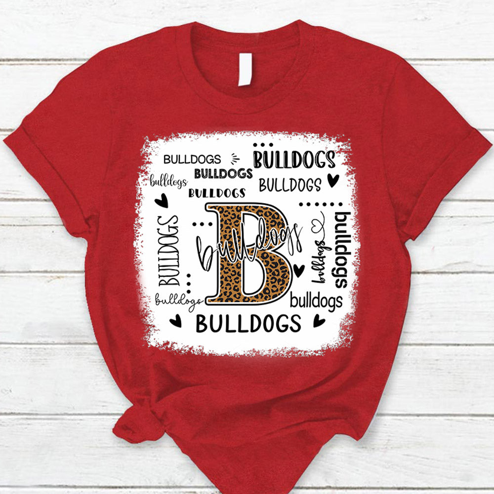 Personalized Bulldogs Leopard Custom Name T-Shirt Teacher Appreciation Gift Ph99 Nh00
