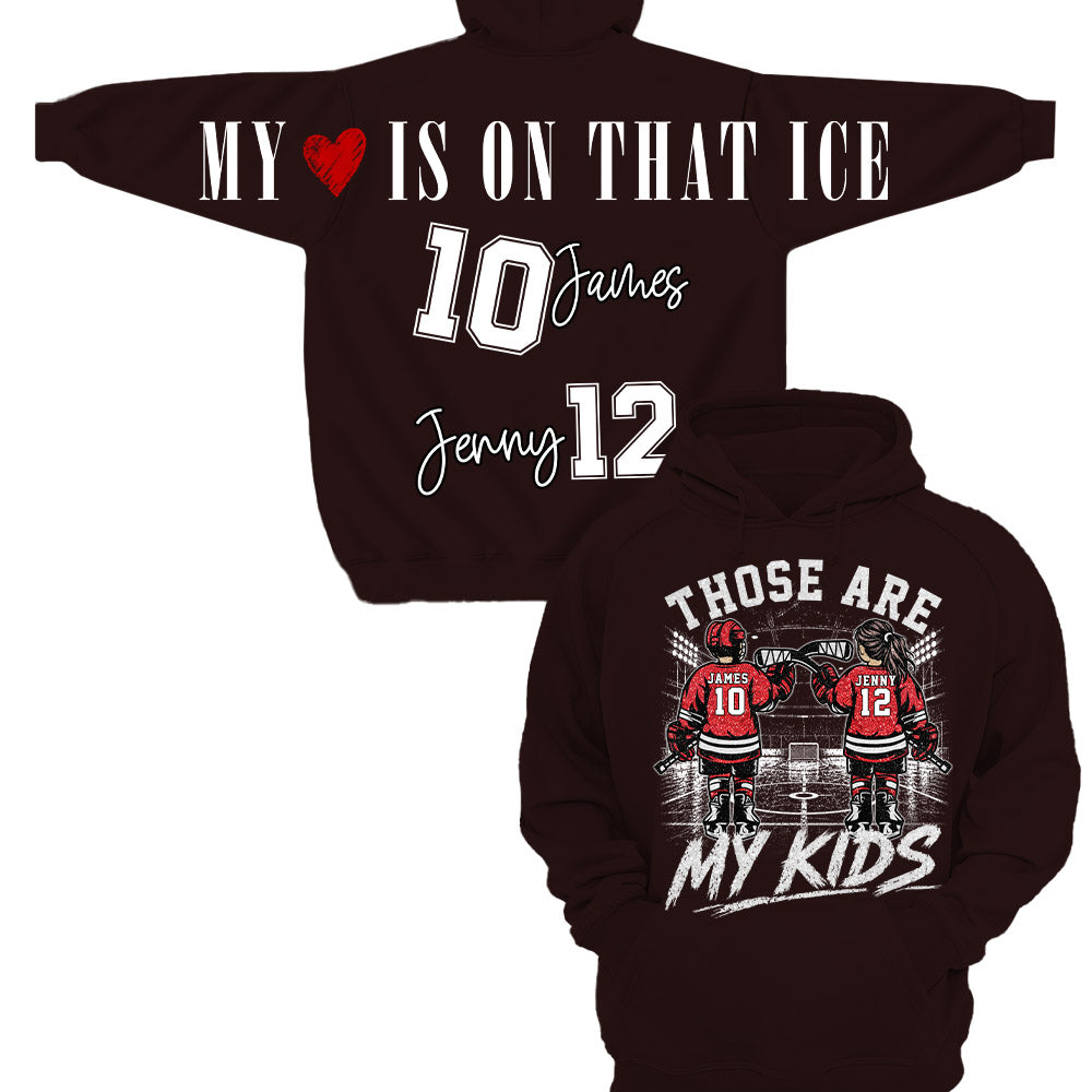 Personalized Those Are My Kids Ice Hockey Mom Shirt, Custom Sports Mom Gameday Shirt T1807 Nh00