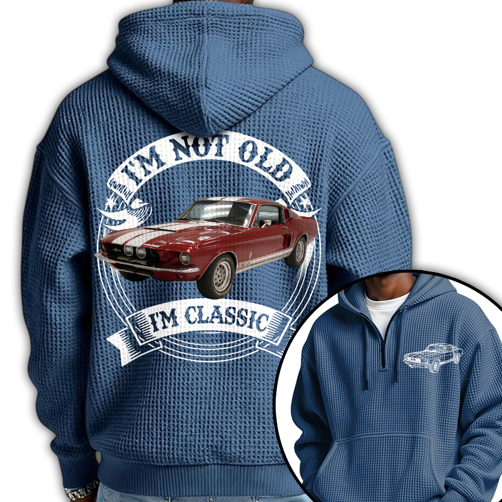 I'm Not Old I'm Classic Mustang Fastback Graphic Personalized Car's Photo Quarter Zip Hoodie Hv01