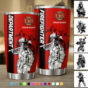 Personalized Tumbler For Firefighter, Custom Logo Name Department Tumbler, Gift For Firefighter, For Father's Day T1807 Hv01
