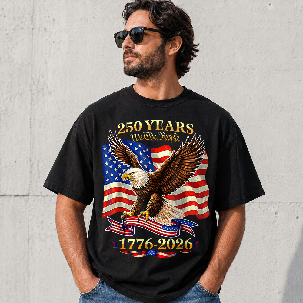 USA 250th Birthday T-Shirt, America 1776-2026 250 Years Fourth of July Tee Hv01