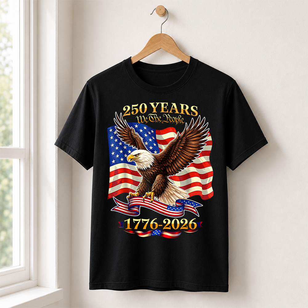 USA 250th Birthday T-Shirt, America 1776-2026 250 Years Fourth of July Tee Hv01