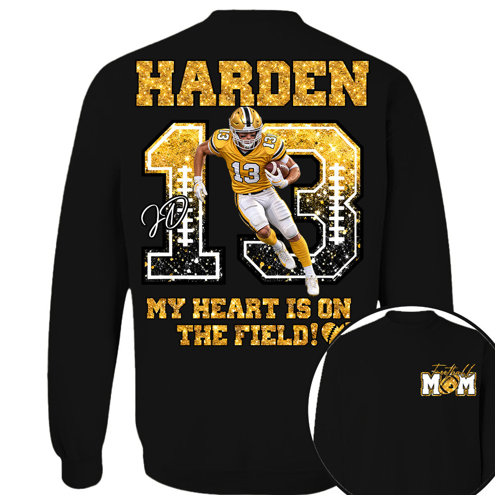 Personalized My Heart Is On That Field Shirt - Custom Photos American Football Players NA04 Nh00