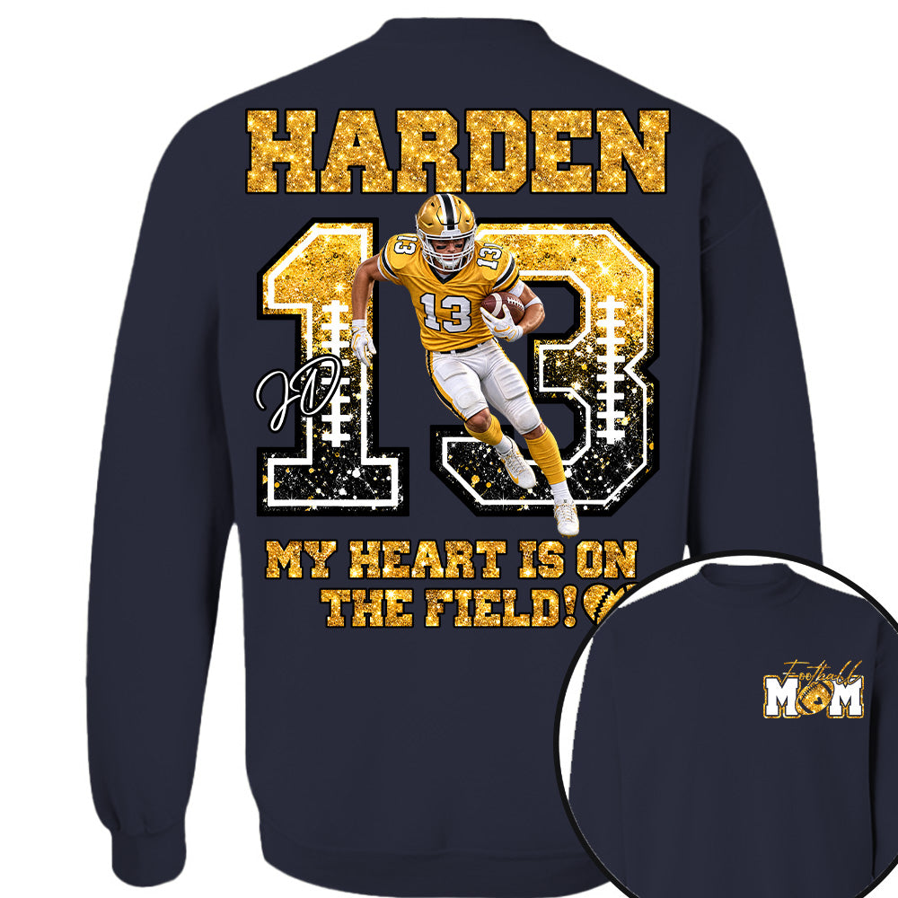 Personalized My Heart Is On That Field Shirt - Custom Photos American Football Players NA04 Nh00