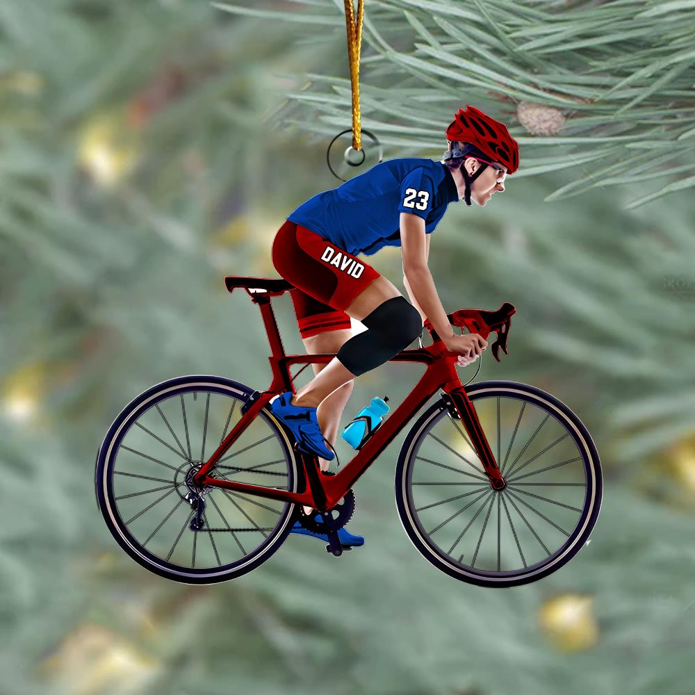 Personalized Cyclist Biker Ornament, Cyclist Gear Ornament, Custom Bicycle Ornament, Cycling Acrylic Ornament, Bicycle Cyclist Ornament Nh00