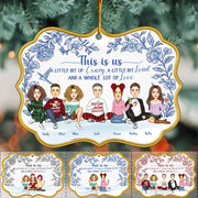 Personalized Toile De Jouy Style Acrylic Medallion Ornament - This Is Us For Family Besties Sisters Siblings Nh00