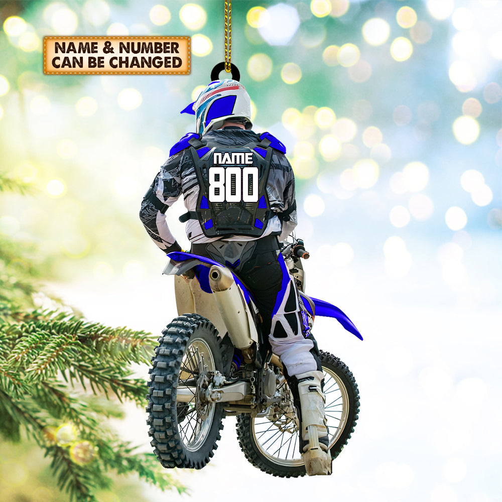 Motocross Biker Custom Ornament Gift For Motocross Racer Personalized Ornament