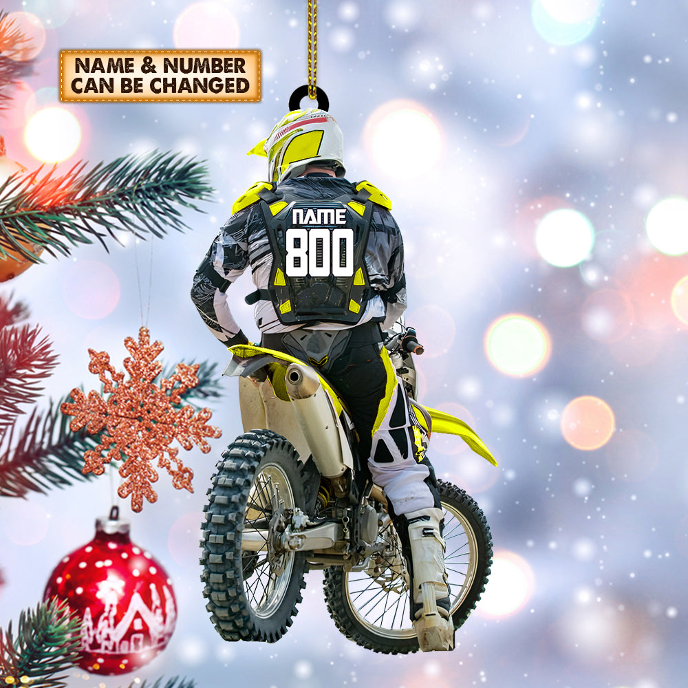 Motocross Biker Custom Ornament Gift For Motocross Racer Personalized Ornament
