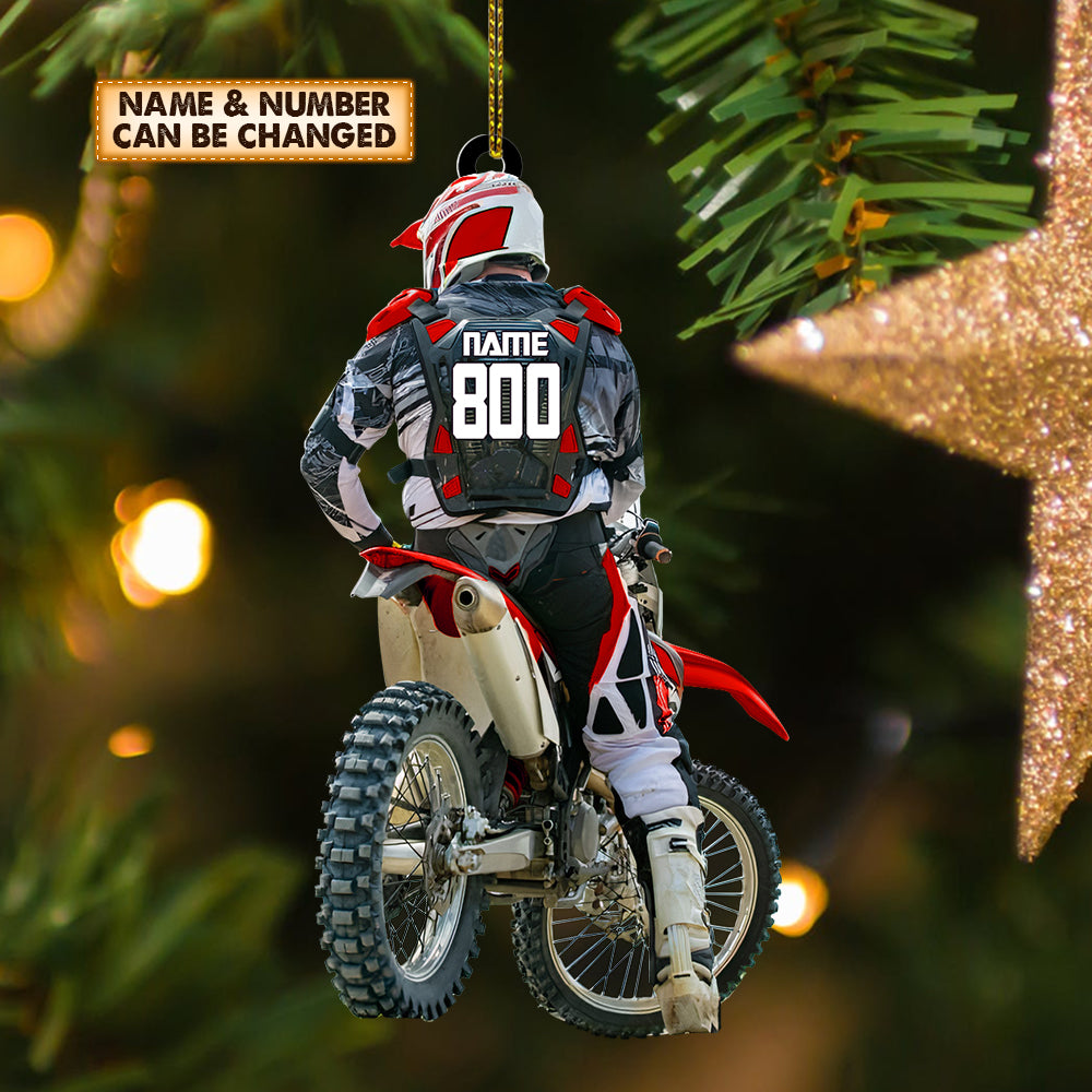 Motocross Biker Custom Ornament Gift For Motocross Racer Personalized Ornament